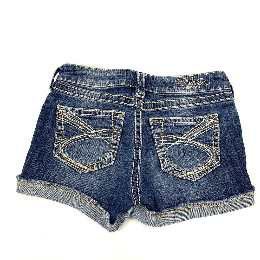 Silver Jeans Distressed Twisted Short W24 (actual 26") Medium Wash Mid Rise